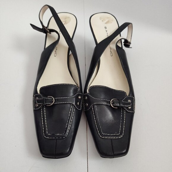 Ladies SZ 6M Bandolino Navy Leather Sling-Back Shoe NWOT - Picture 1 of 4